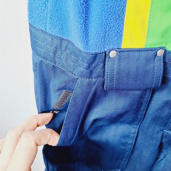 Vintage Obermeyer Kids Ski Bibs Medieval Blue Chill Factor Pants Suit 4 Snow - Picture 9 of 12